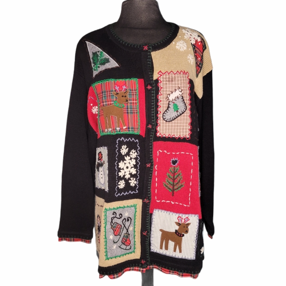 Christmas sweater button down front